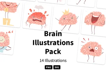 Gehirn Illustrationspack