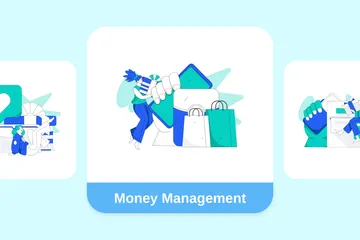 Geld Management Illustrationspack