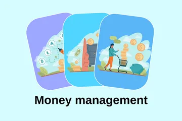 Geld Management Illustrationspack