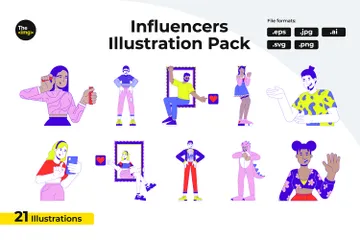 Gen Z Influencers Illustration Pack
