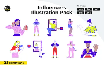 Influenceurs de la génération Z Pack d'Illustrations