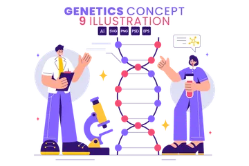 Genetik Illustrationspack