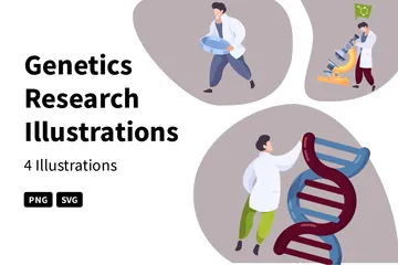 Genetische Forschung Illustrationspack