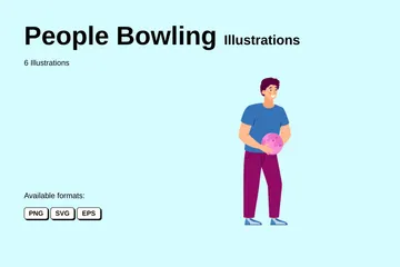 Les gens jouent au bowling Pack d'Illustrations