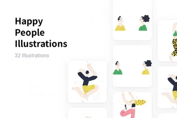 Gens heureux Pack d'Illustrations