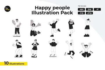 Gens heureux Pack d'Illustrations