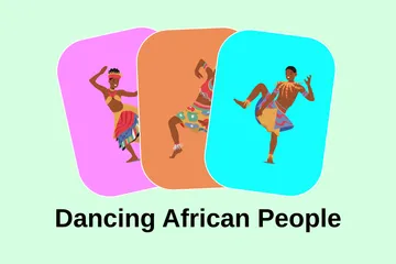 Pueblo africano bailando Paquete de Ilustraciones