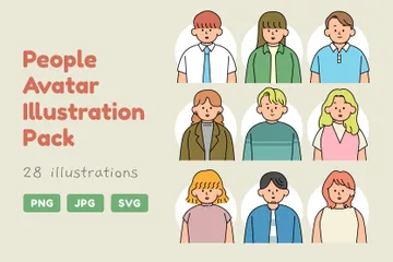 Avatares de personas Paquete de Ilustraciones