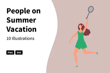 Gente en vacaciones de verano Paquete de Ilustraciones