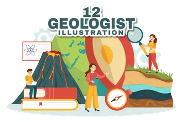 Geologe Illustrationspack