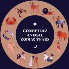 Geometrischer Tierkreis Illustrationspack
