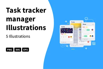 Gerenciador de rastreador de tarefas Pacote de Ilustrações