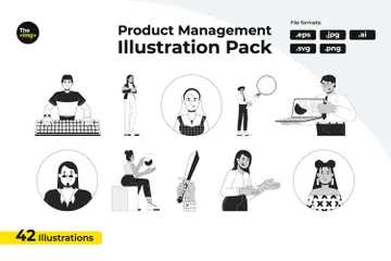 Gestão de produtos Pacote de Ilustrações