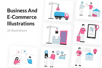 Geschäft und E-Commerce Illustrationspack