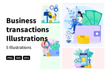 Geschäftliche Transaktionen Illustrationspack
