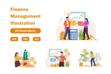 Gestão Financeira Pacote de Ilustrações