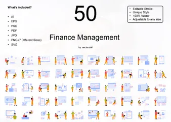 Gestão Financeira Illustration Pack