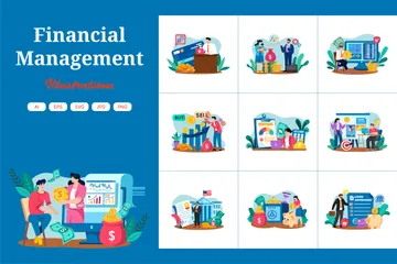 Gestão financeira Pacote de Ilustrações