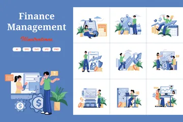 Gestão Financeira Pacote de Ilustrações