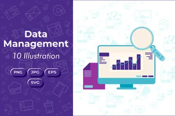 Gestión de datos Paquete de Ilustraciones