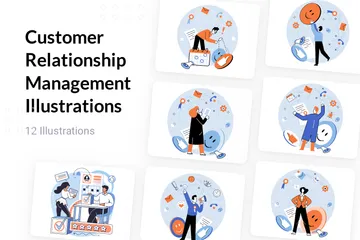 Gestion de la relation client Illustration Pack