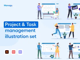 Gestion de projets et de tâches Pack d'Illustrations