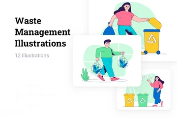 La gestion des déchets Pack d'Illustrations