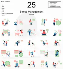 La gestion du stress Pack d'Illustrations