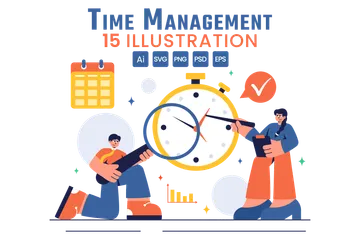 Planification de la gestion du temps Pack d'Illustrations