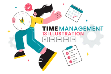 Planification de la gestion du temps Pack d'Illustrations