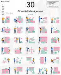 Gestión financiera Paquete de Ilustraciones