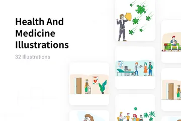 Gesundheit und Medizin Illustrationspack