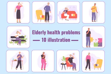 Gesundheitsprobleme bei älteren Menschen Illustrationspack