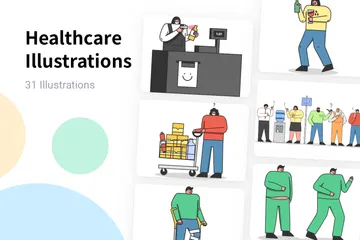 Gesundheitspflege Illustrationspack