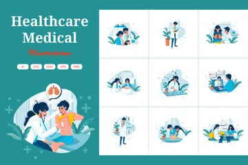 Gesundheitswesen & Medizin Illustrationspack