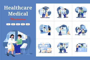 Gesundheitswesen & Medizin Illustrationspack