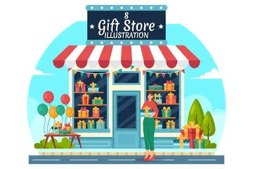 Gifts Store Design Illustration Pack
