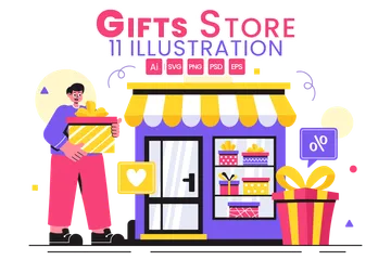 Gifts Store Illustration Pack