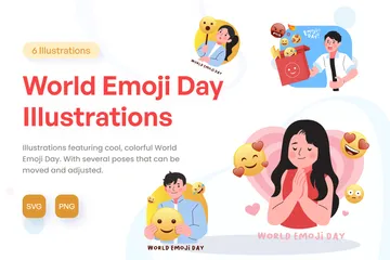 Giornata mondiale delle emoji Illustration Pack