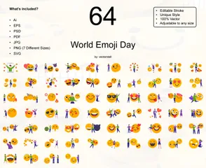 Giornata mondiale delle emoji Illustration Pack