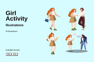 Girl Activity Illustration Pack
