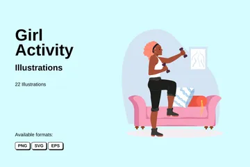 Girl Activity Illustration Pack