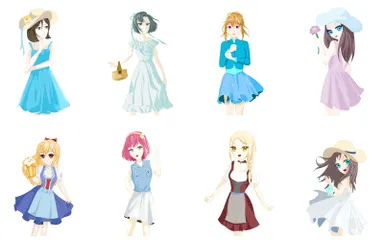 Girl Character Illustration Pack