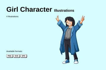 Girl Character Illustration Pack