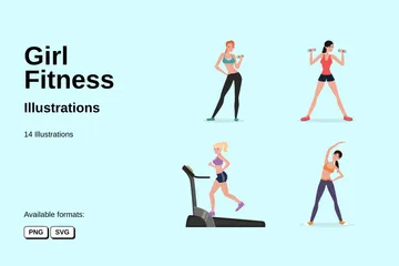 Girl Fitness Illustration Pack
