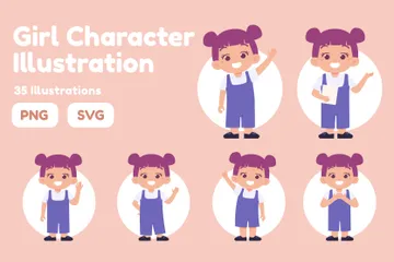 Girl Kids Illustration Pack