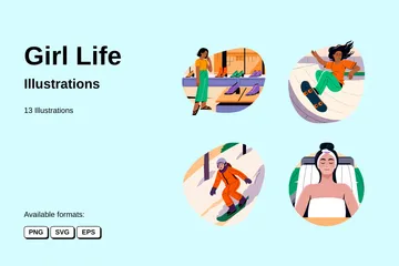 Girl Life Illustration Pack