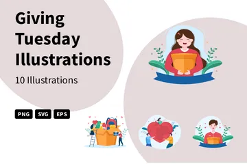 Giving Tuesday Illustration Pack