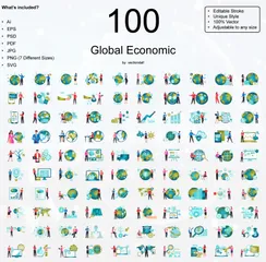 글로벌 경제 일러스트레이션 팩