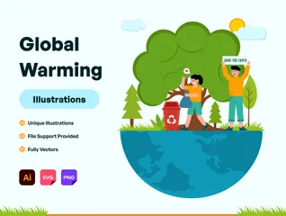 Global Warming Illustration Pack